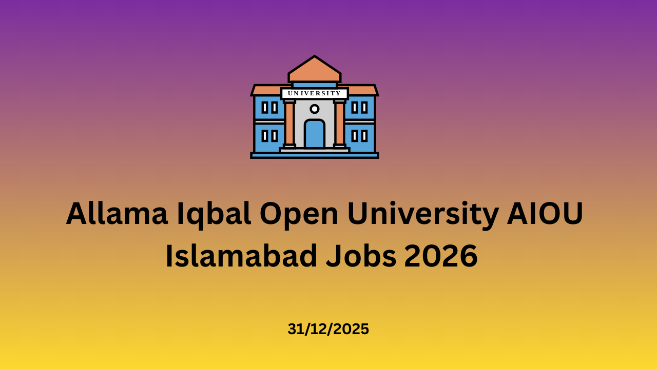 AIOU Islamabad Jobs 2026